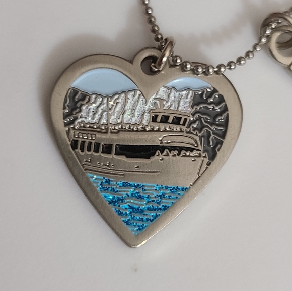 Niagara Falls maid of the mist necklace stainless Name Katie can remove charm - Picture 3 of 8